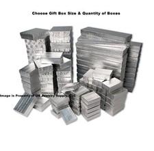 Silver Cotton Fill Jewelry Gift Boxes Cardboard Supplies Display Favor Packaging