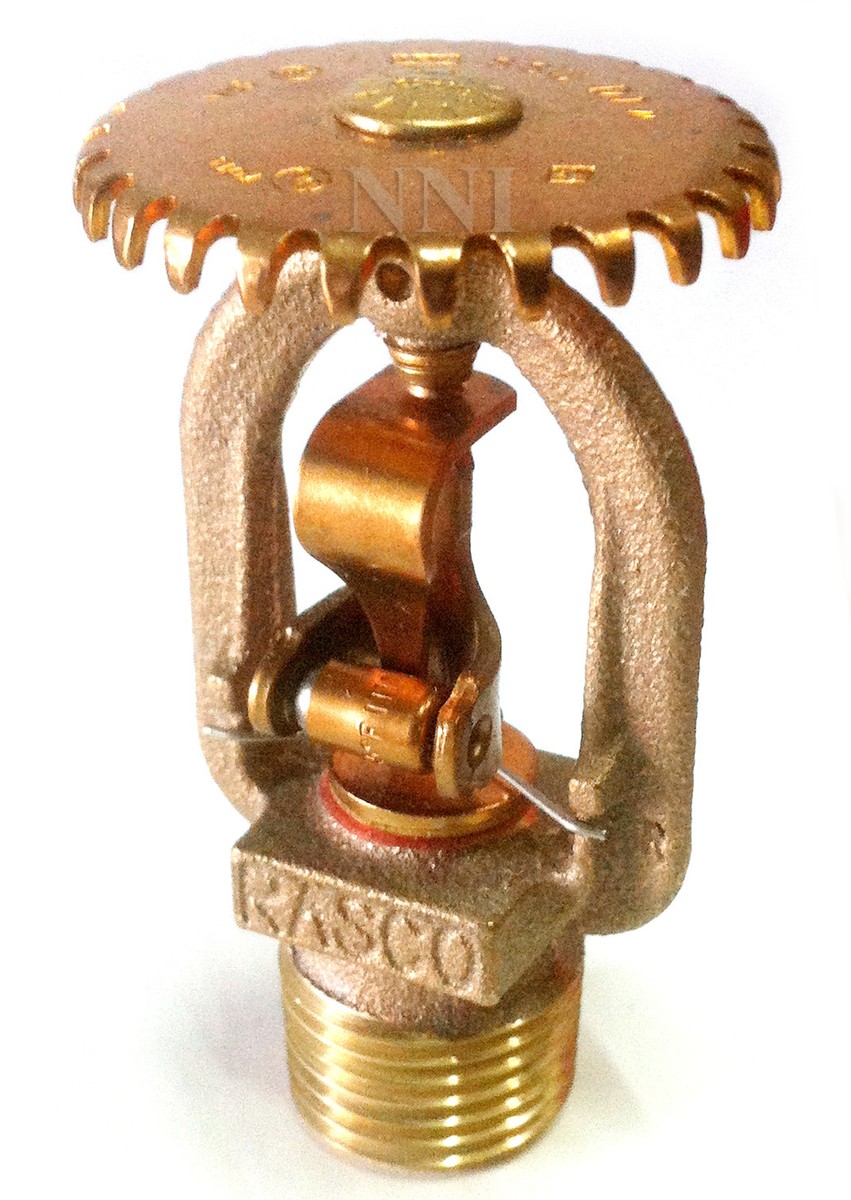 165*F Fusible Link Brass Upright Sprinkler, Rasco Reliable Model G 
