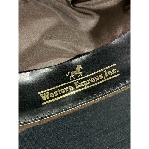 Western Express Unisex Brown Faux Felt Cowboy Hat Size 6 3/4 Pinch Wide Brim - Picture 3 of 13