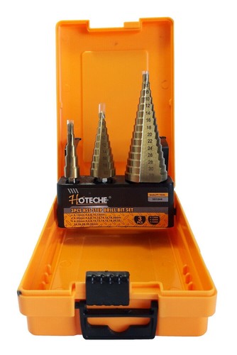 Kit Set Fresa Per Metallo Ferro a Gradini Scalini 4-12 4-20 4-32 mm - Foto 4 di 5