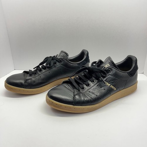 Adidas Stan Smith Negro/Goma Tenis Zapatos Logo Trifolio Para hombres 9 - Imagen 6 de 10