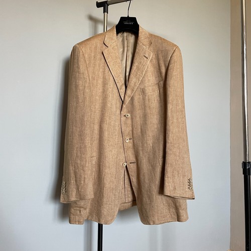 Ermenegildo Zegna Herren Hanf/Leinen Ungefüttert Reise Sport Mantel Blazer - Größe EU56R