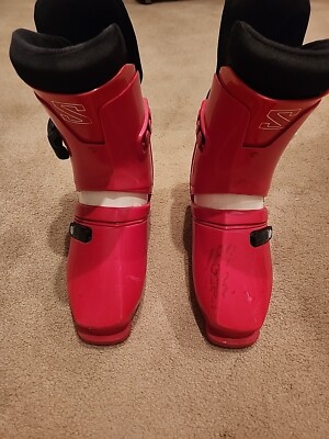 Salomon SX61 Men 8 Womens Sz 10 Snow Ski Boots Red Vintage