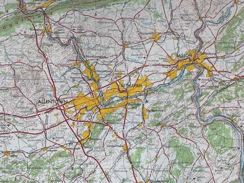 Vtg Map Newark NJ Allentown Phila Reading PA Large USGS 1944-69-74 - Picture 8 of 12