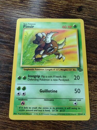 Pinsir 25/64 Non-Holo Jungle Unlimited Pokémon Card NM - Picture 1 of 3