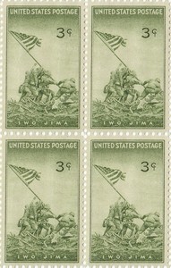 Stamp-US-Sc-0929-Block-WWII-Commemorative-Iwo-Jima-Japan-Soldier-Battle-Flag-MNH