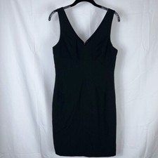 Nicole Miller New York Mini Dress Piped Woven Detail Sleeveless V-Neck Vintage