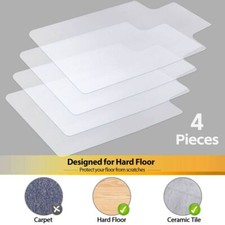 4X 48" x 36" Home Office Chair Mat PVC Floor Clear Back with Lip For Hard Floors