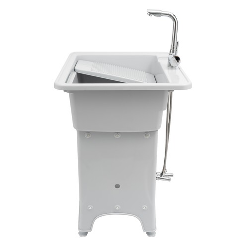 Freestanding Laundry Sink Wash Station Utility Sink Kit With Storage Rack+Faucet - Picture 4 of 14