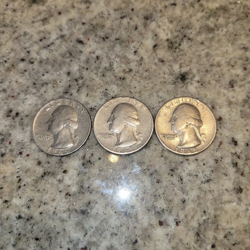 1965 P WASHINGTON QUARTER Rim Error LIBERTY Touches Edge Possible Double strike - Picture 8 of 9