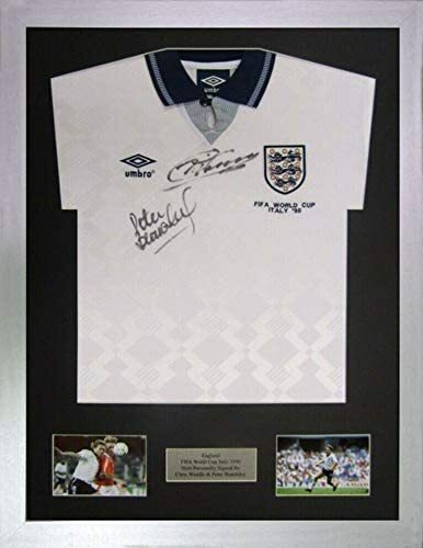 Frame for signed Shirt Free Personalised Plaque 2 Landscape Windows for pics - Picture 3 of 11