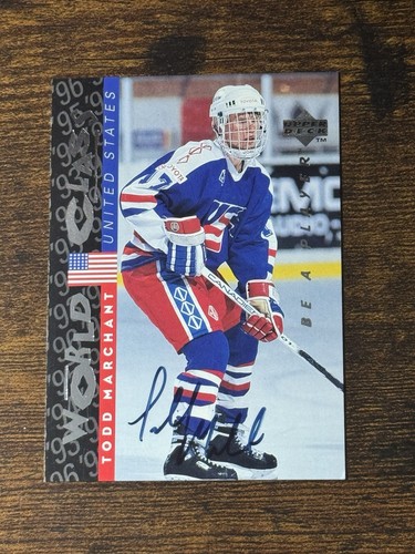 1995-96 Edmonton Oilers Todd Marchant Upper Deck Be A Player AUTOGRAPH #S190 SP - Picture 1 of 2