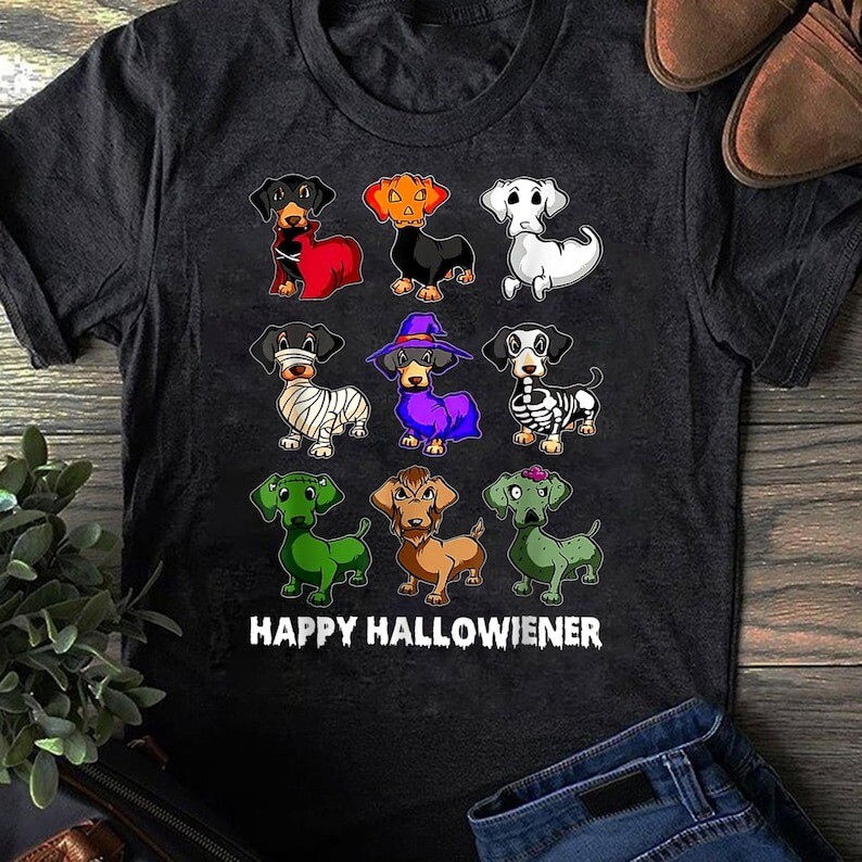 Happy Halloweenie Halloween Dachshund Dog Gift Shirt Happy Halloweenie Halloween Dachshund Dog Gift Shirt