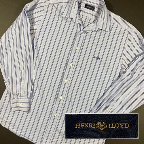Camisa de algodón a rayas Henri Lloyd para hombre manga larga abotonada verano inteligente XL - Imagen 2 de 12