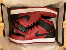 Nike Air Jordan 1 Mid Reverse Bred Gym Red Black  (554724-660) Men's Size 11