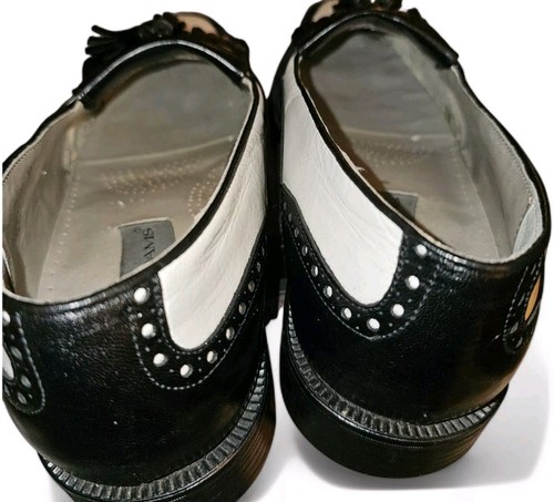 Stacy Adams Spain Black & White Leather Tassel Kiltie Women’s Dress Shoes Sz 10 - Picture 3 of 10