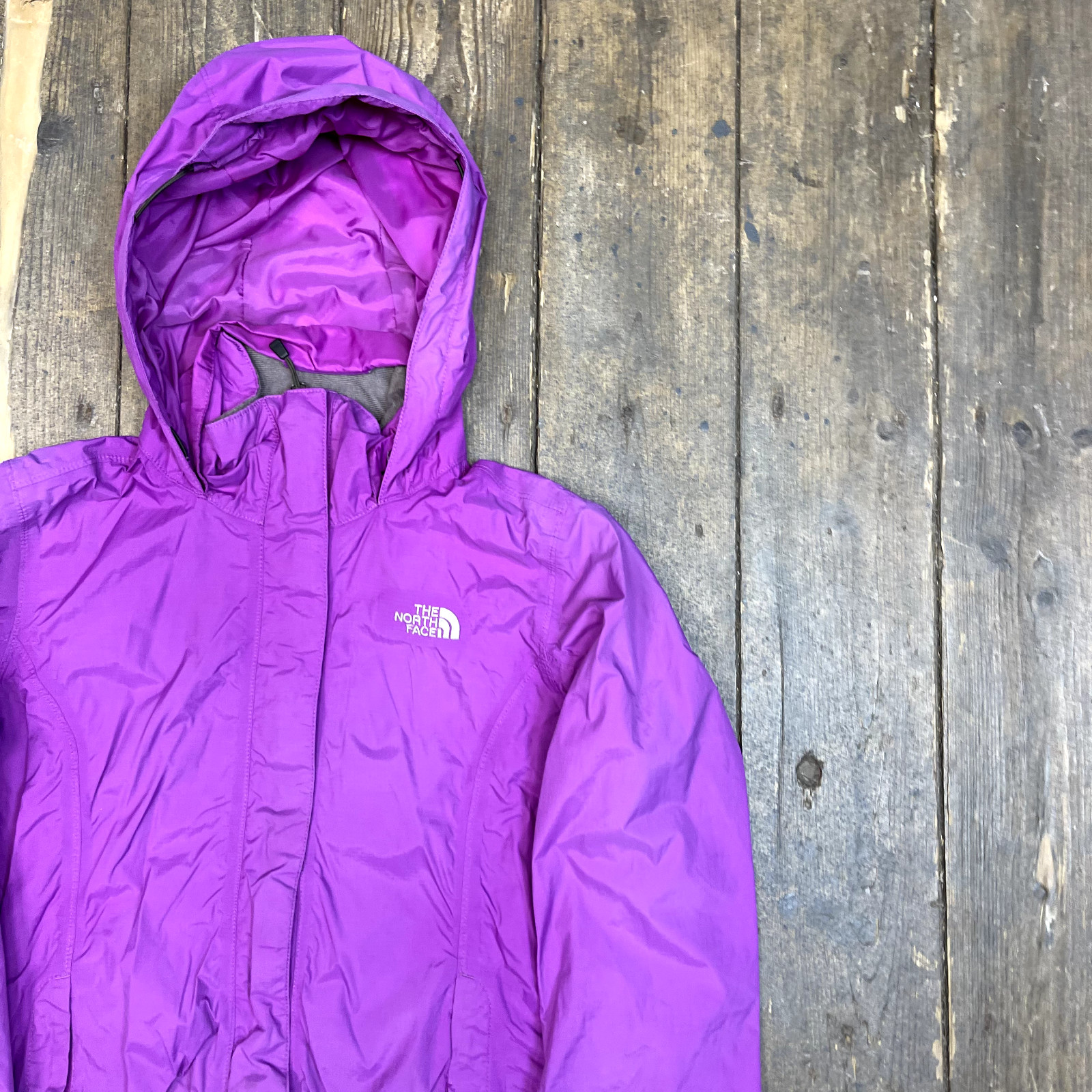 The North Face Rain Jacket Hyvent Full Zip Hiking Coat, Purple, Womens Small image 2