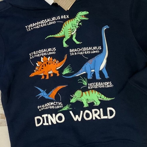 Baby boys sz 12-18 mths sweater hooded cotton NEW WITH TAGS dinosaur sz 1 - Picture 2 of 2