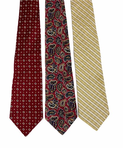 Lot 3 TOMMY HILFIGER Neckties Ties Classic Prints Paisley Striped Stars Silk VTG - Picture 3 of 7