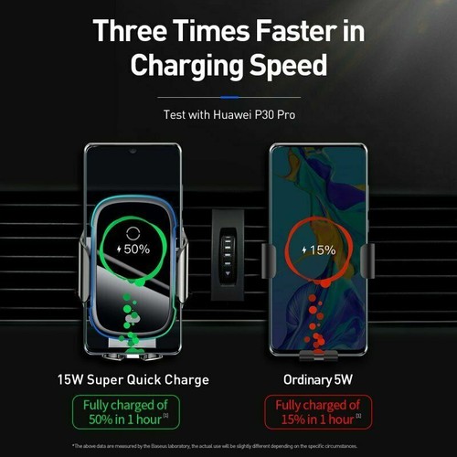 Baseus 15W Wireless Charger Air Vent Dashboard Car Phone Holder Desk Stand - 第 4/12 張圖片