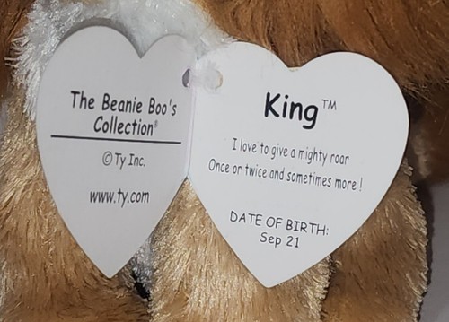 ST* Ty Beanie Boos KING the Lion 6" NEW MWMTs (STICKER) Plush Stuffed Animal Toy - Picture 4 of 8