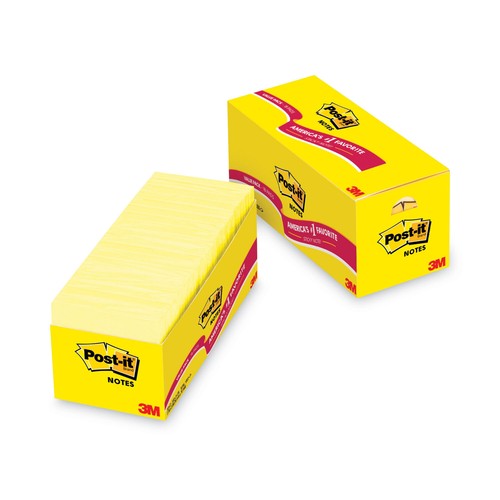 Post-it Notes Original Pads in Canary Yellow, Cabinet Pack, 3 x 3, 90-Sheet, 18/