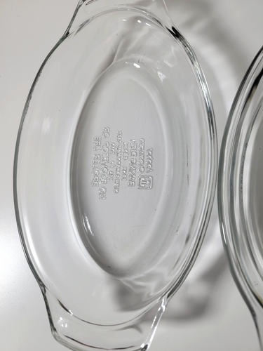 Anchor Ovenware Baking Dish 16oz Oval Eared Casserole Clear Glass 9 1/4" Set/2 - Picture 8 of 12