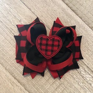 Valentine-039-s-Buffalo-Plaid-Boutique-Hair-Bow