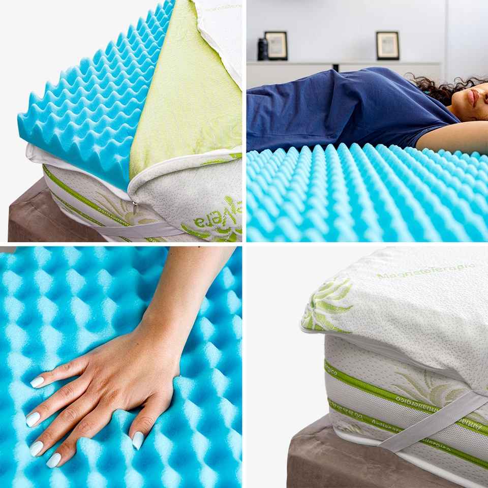 TOPPER CORRETTORE IN MEMORY FOAM SFODERABILE IN ALOE VERA 5 CM  160 190 80 120 - Immagine 4 di 4