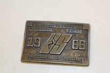 Vintage Brass Belt Buckle US Shooting Team 1988 Official Sponsor Seoul Olympics