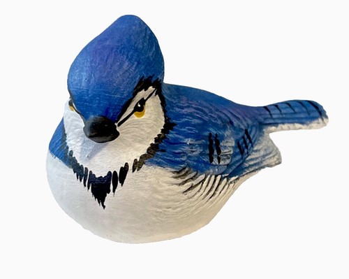 Vintage Handcrafted Blue Bird/Blue Jay Wood Figurine Lightweight Signed Linda - Picture 8 of 8