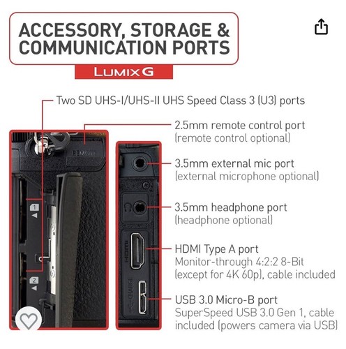 Panasonic LUMIX G9 20.3MP Mirrorless Camera (Lumix G Vario 12-60mm F3.5-5.6... - Picture 5 of 6