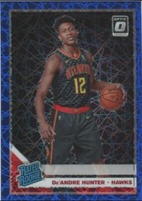 De'ANDRE HUNTER RC - 2019 Optic #198 BLUE VELOCITY PRIZM - Atlanta Hawks Rookie