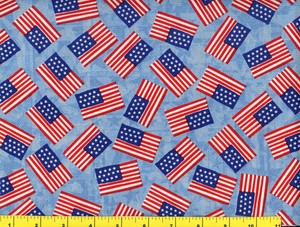 Red White Blue Patriotic Flags On Light Quilting Sewing Fabric Image Is Loading Red White Blue Patriotic Flags On Light