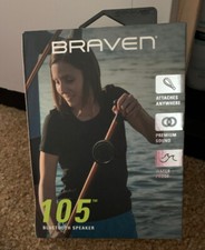 BRAVEN B105BBB Black Wireless Portable Bluetooth Speaker w/Action Mount  New