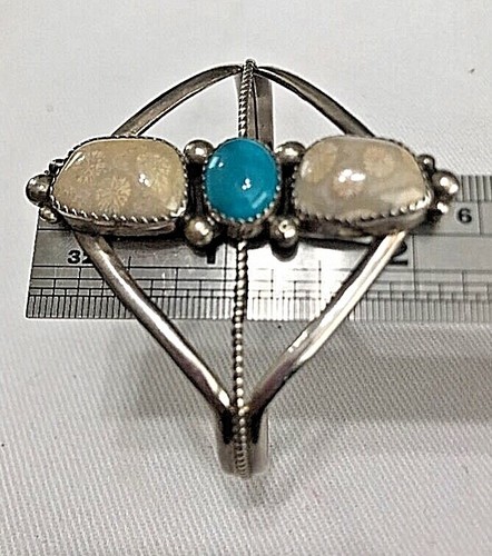 Navajo ~ Sterlingsilber 0,925 ~ Türkis Armreif ~ von Charles Johnson - Bild 9 von 11