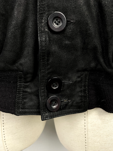 LEONARDO Black 100% Leather Buttons Men's Lined Jacket - Picture 6 of 22