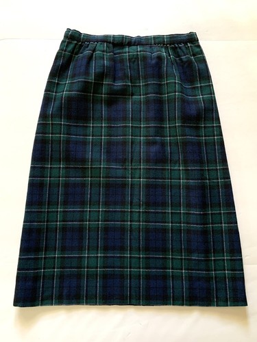 Pendleton Skirt Maccallum Tartan Sz 28 Knee Length Academia Plaid Green Blue Vtg - Picture 5 of 6