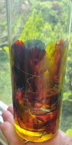 Real Danubio Arte Rumano Cristal Highball Vidrio Pintado a Mano Salpicaduras de Oro 6 pulgadas - Imagen 9 de 9