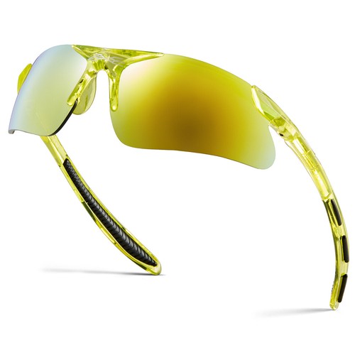 Kids Baseball Cycling Sports Wrap Around Sunglasses Boys Youth Mirrored Glasses - Picture 24 of 27