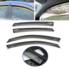 Black Deflector Window Visor Sun Rain Guard For 2016-2021 Honda Civic Sedan 4Dr