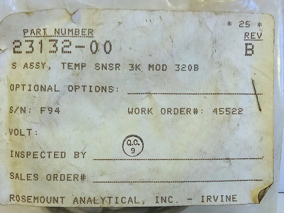Rosemount Analytical 23132-00 MOD 3208 Temperature Sensor - Image 2 of 3