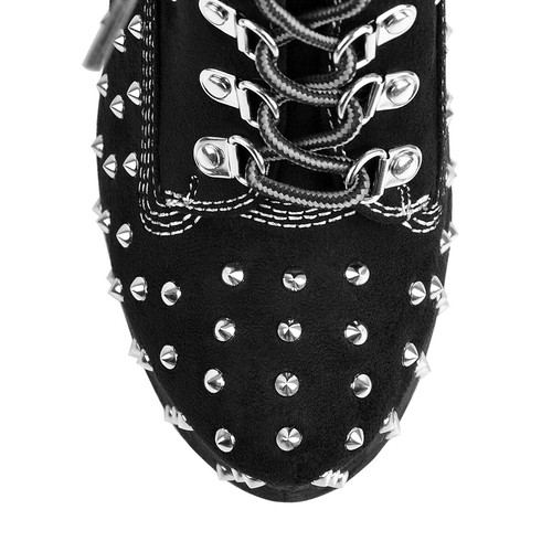 Botas de invierno con cordones de plataforma Onlymaker para mujer punta redonda con tachuelas - Imagen 11 de 17