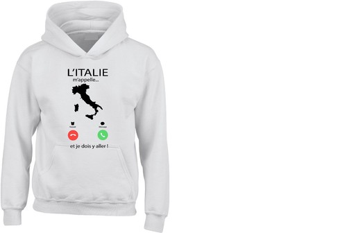 SWEAT CAPUCHE ENFANT FILLE L'ITALIE M'APPELLE... - Picture 2 of 4