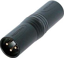 Neutrik NA3MM-B 3-pin XLRM to 3-pin XLRM Adapter, Black