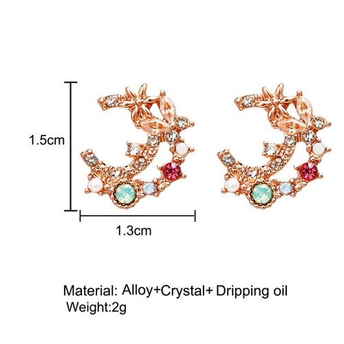 Assorted Crystal Flower Wreath Earrings Piercing Ear Studs Ear Hooks Jewelry - Picture 3 of 47