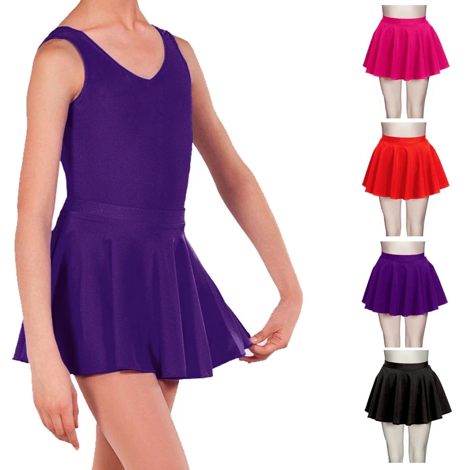 CRAZY CHICK KIDS GIRLS CIRCULAR DANCE SKIRT SHORT TAP JAZZ BALLET GYMNASTICS SKATING TUTU PE