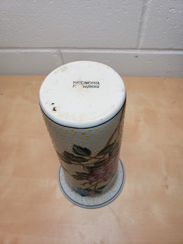 Vintage handbemalte Porzellanvase mit Blumen- & Bienenmuster erhöhte Textur... - Bild 5 von 6