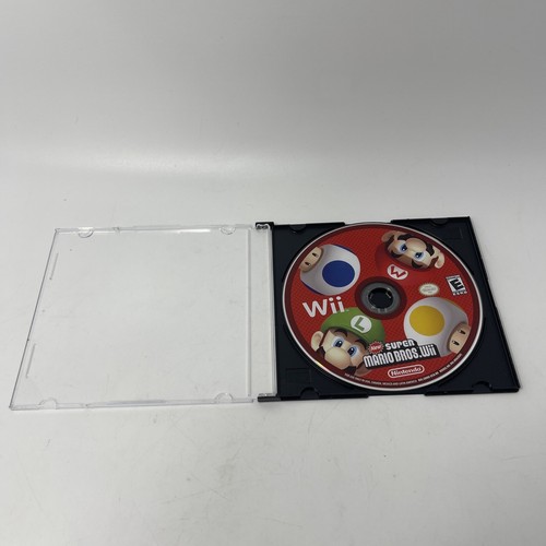 New Super Mario Bros. Wii (Wii, 2009) Game Disc In Generic Case - Tested Works - Picture 2 of 6