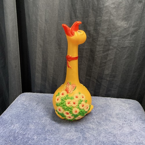 Duck Goose Yellow Flower Plastic Coin Bank Vintage 12" 1980      S4 - Picture 1 of 12